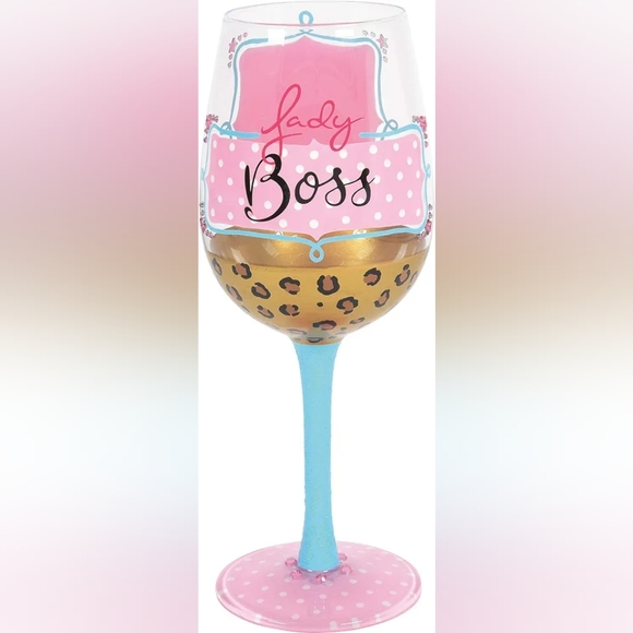 Lolita Lady Boss hand painted wine glass, New in box - Picture 3 of 11